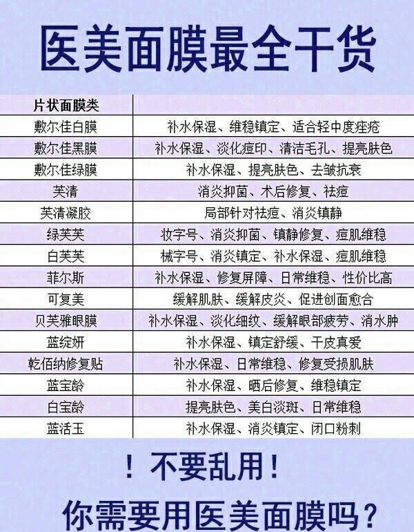 敷面膜的危害讲解